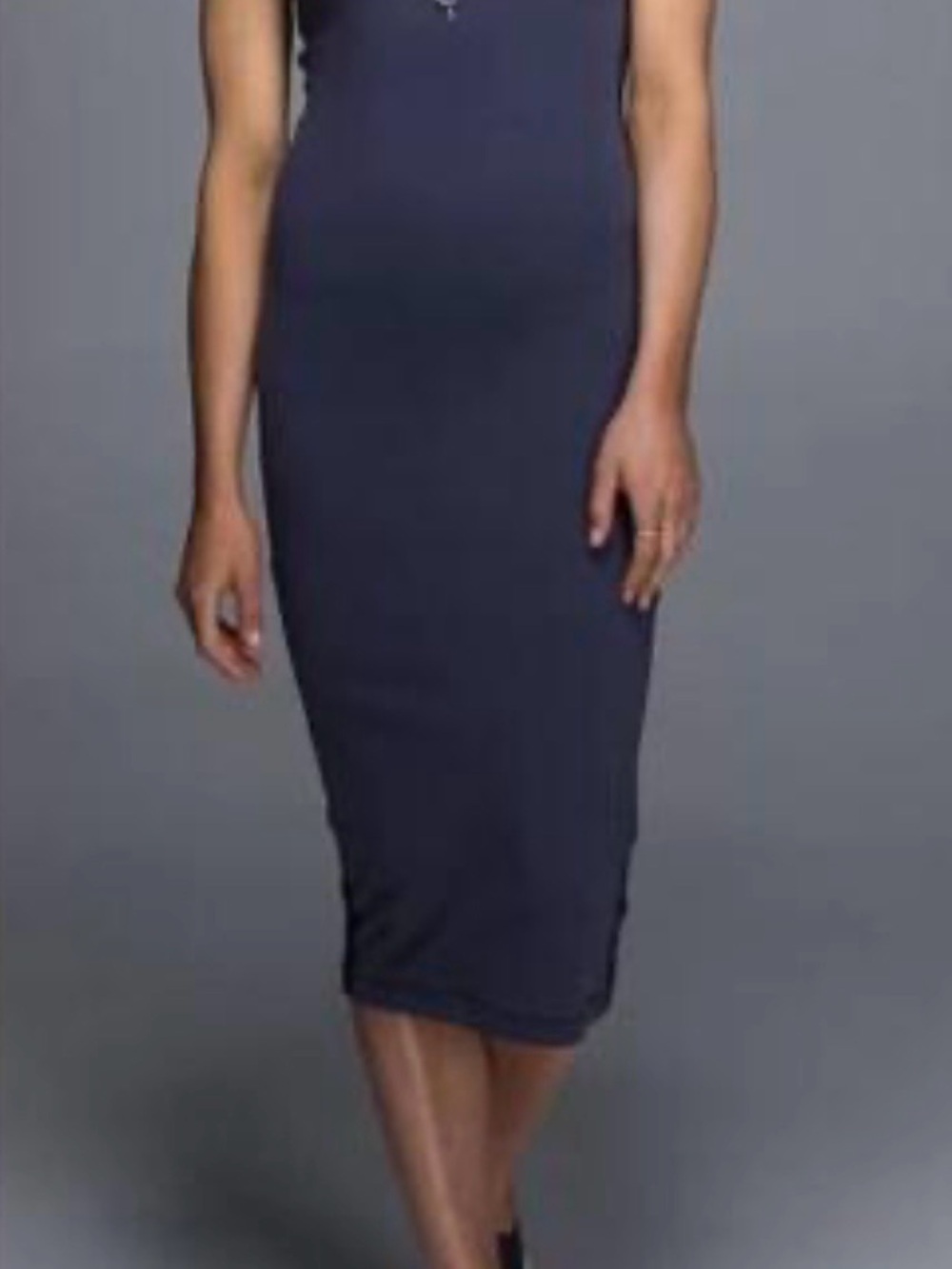 Lululemon Lab Noir Dress, Bodycon Midi, Cadet Blue, 8